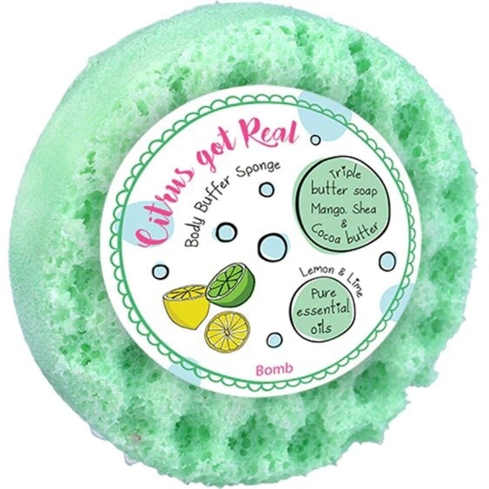 Bomb Cosmetics Body Buffer Soap Shower Sponge Citrus Got Real