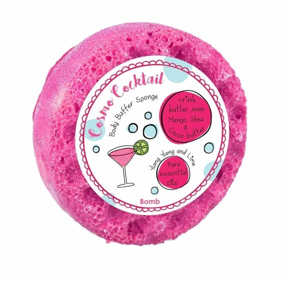Bomb Cosmetics Body Buffer Soap Shower Sponge Cosmo Cocktail