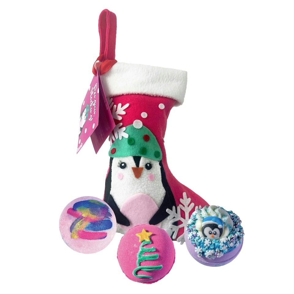 Bomb Cosmetics Penguin Stocking Set of 3 Bath Bombs Gift Set