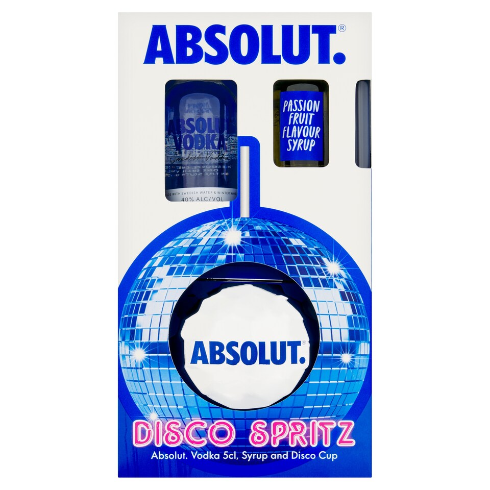 Absolut Disco Spritz Vodka 5cl, Syrup and Disco Cup