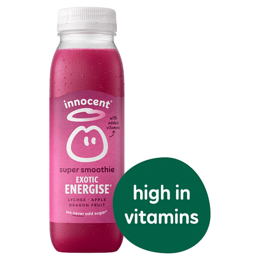 innocent Exotic Energise Lychee, Apple & Dragon Fruit Super Smoothie with Vitamins 300ml