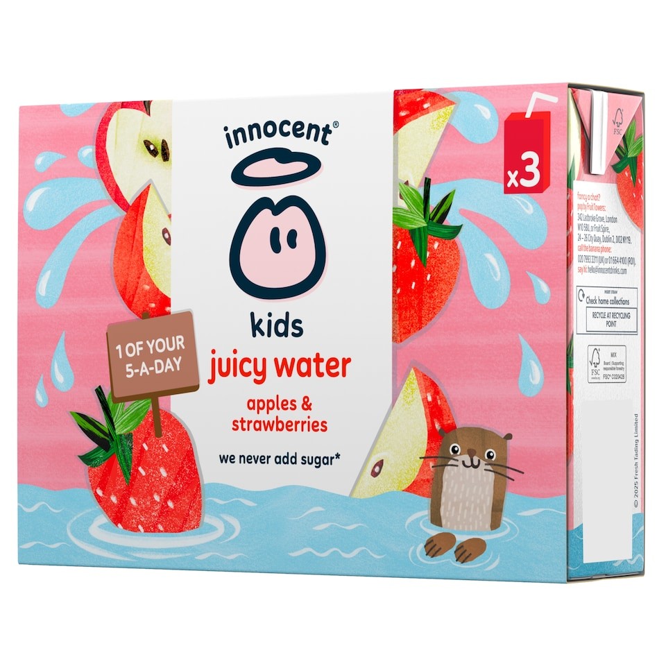 innocent Kids Juicy Water Apple and Strawberry 3 x 200ml