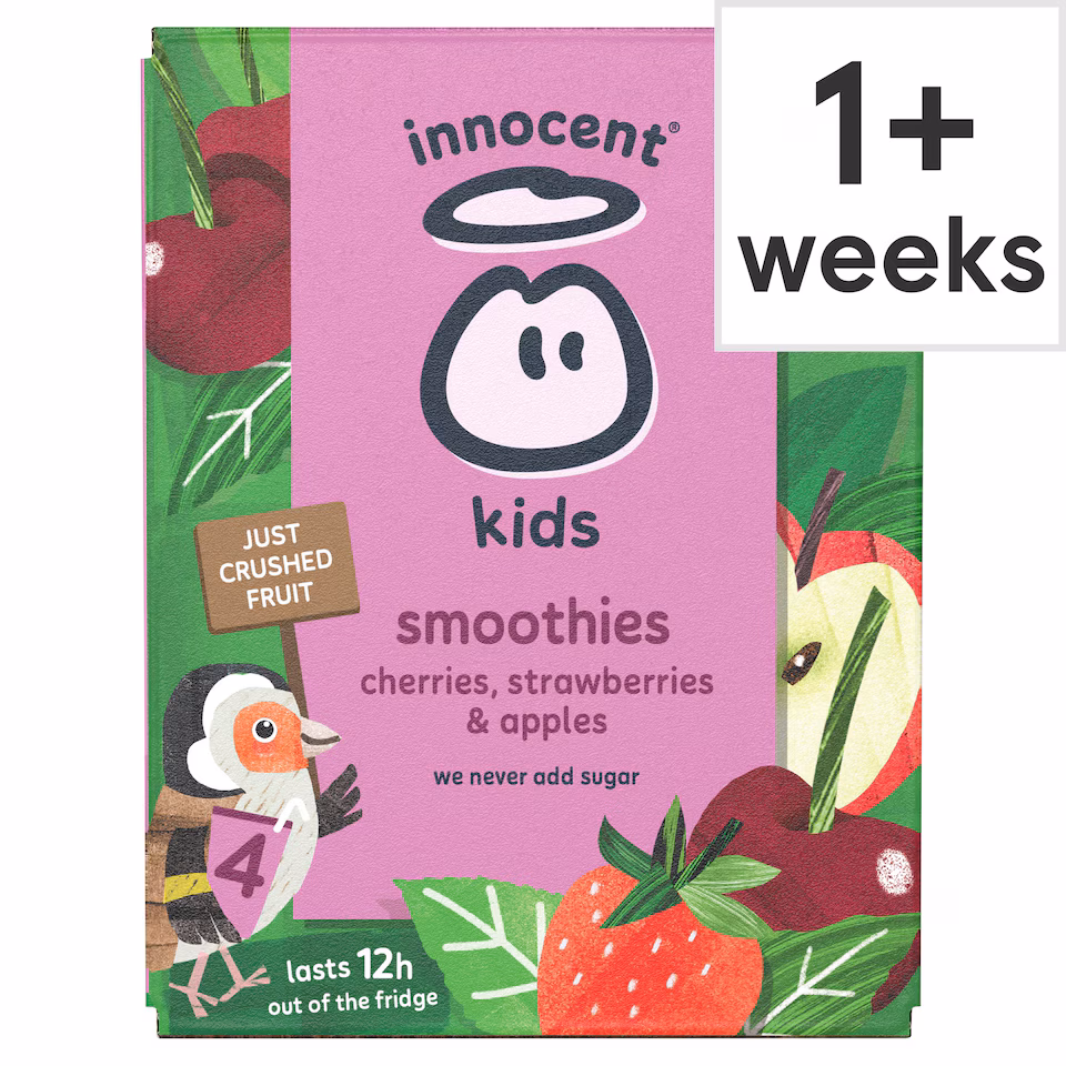 innocent Kids Smoothies Cherries, Strawberries & Apples 4 x 150ml
