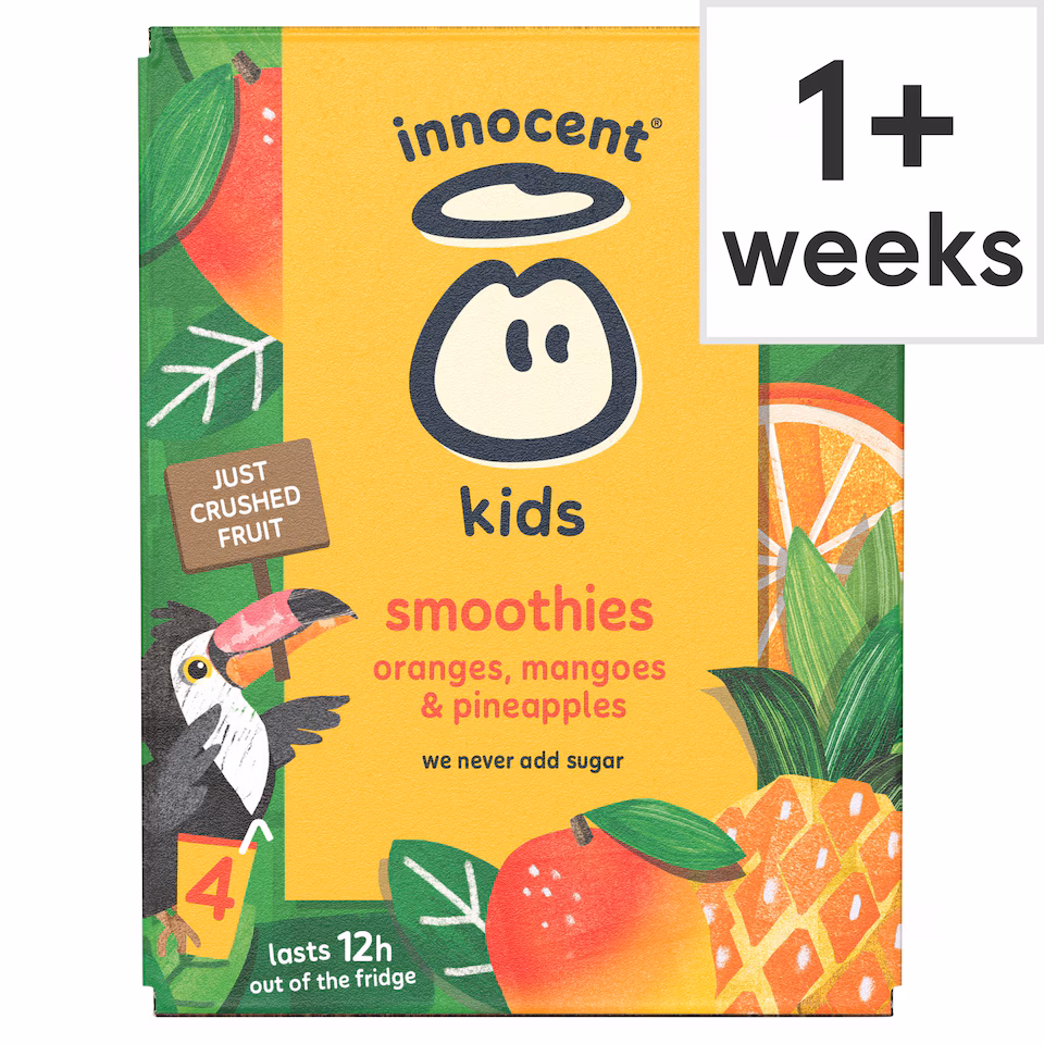 innocent Kids Smoothies Oranges, Mangoes & Pineapples 4 x 150ml