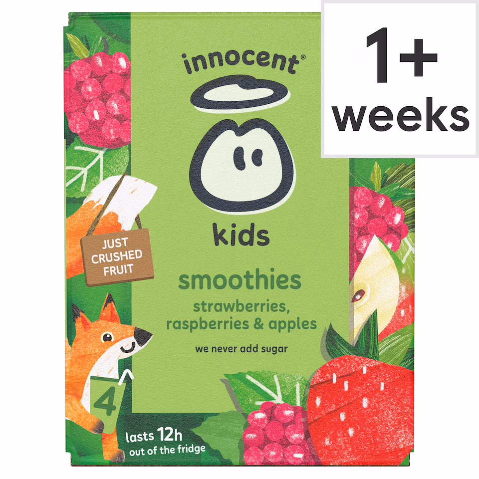 innocent Kids Smoothies Strawberries, Raspberries & Apples 4 x 150ml