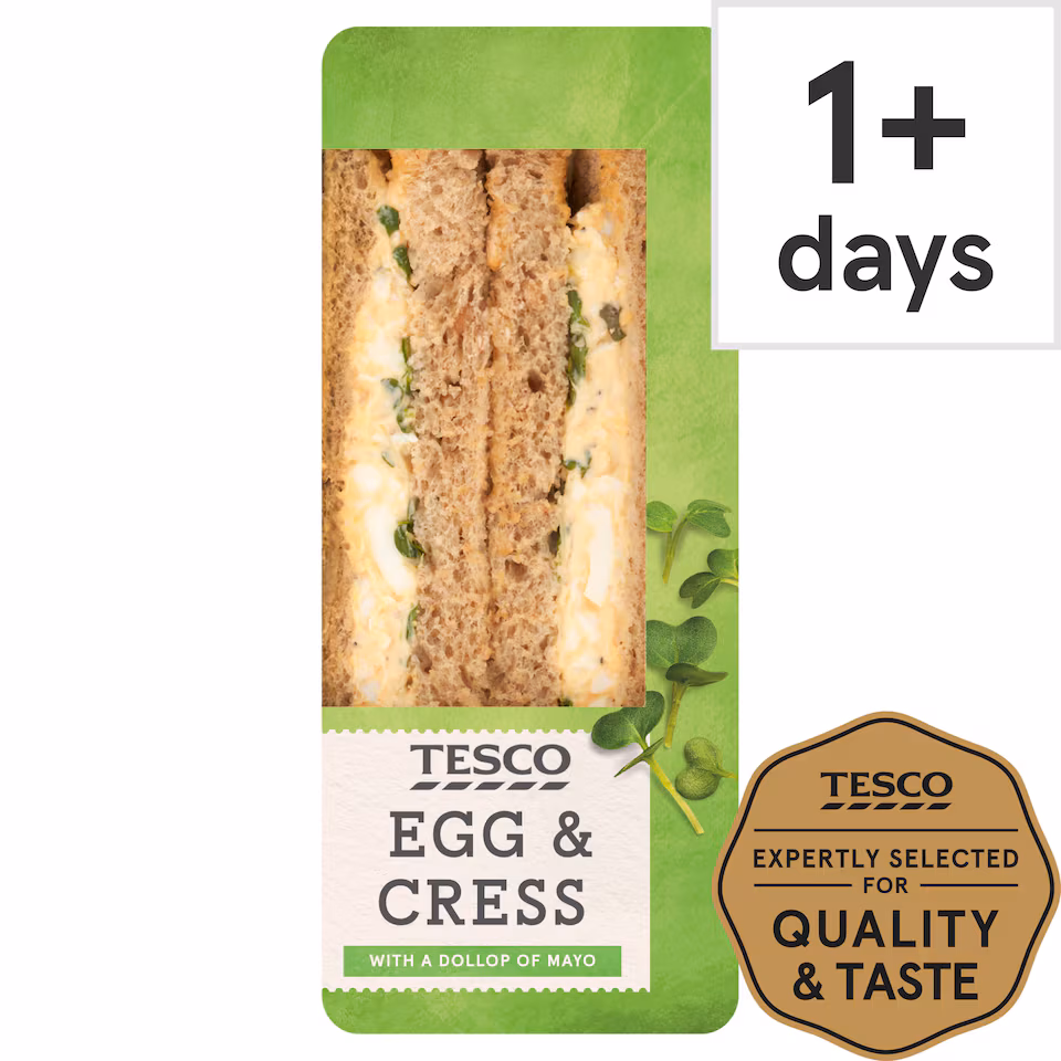 Tesco Egg & Cress Sandwich