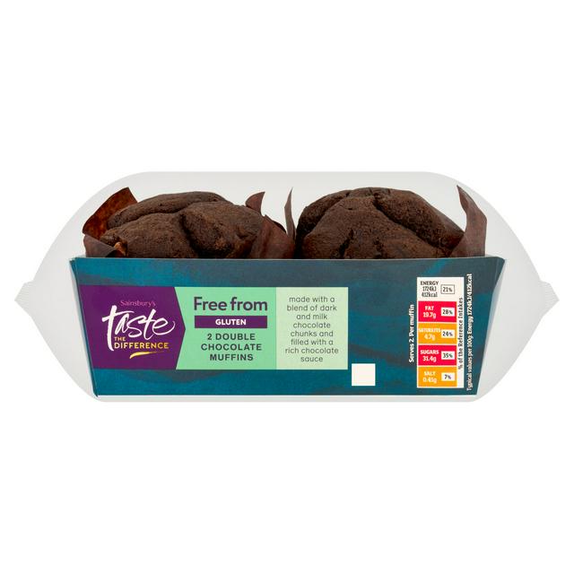 Sainsbury's Free From Chocolate Muffins, Taste the Difference x2