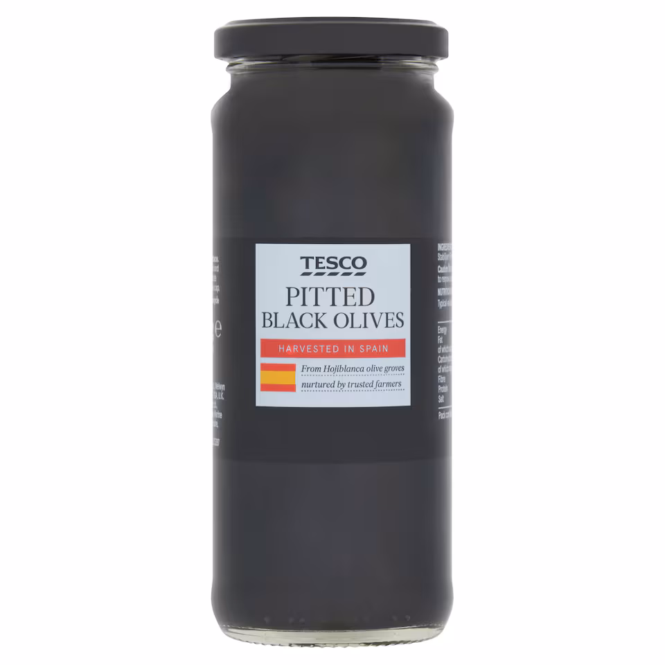 Tesco Pitted Black Olives 330G
