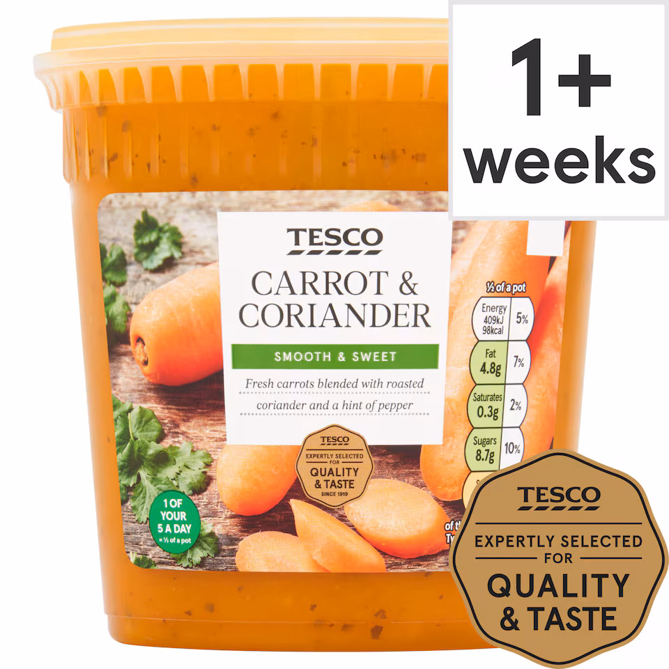 Tesco Carrot & Coriander Soup 600G