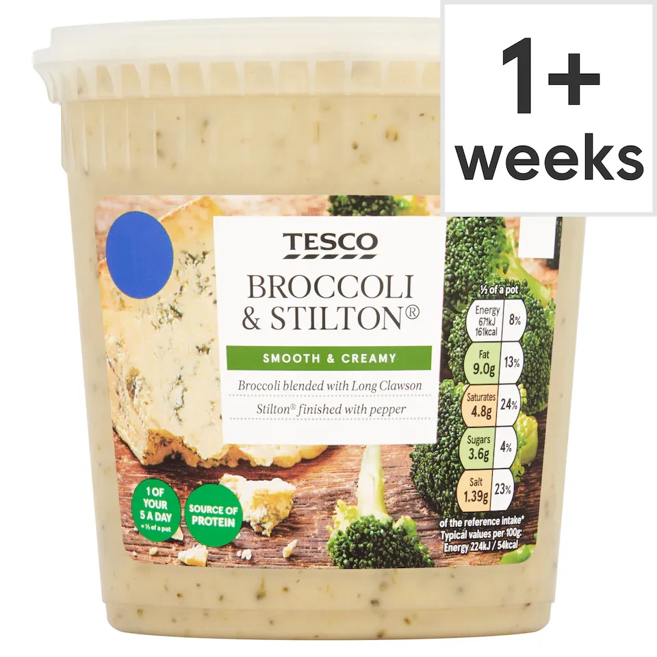 Tesco Broccoli & Stilton Soup 600G