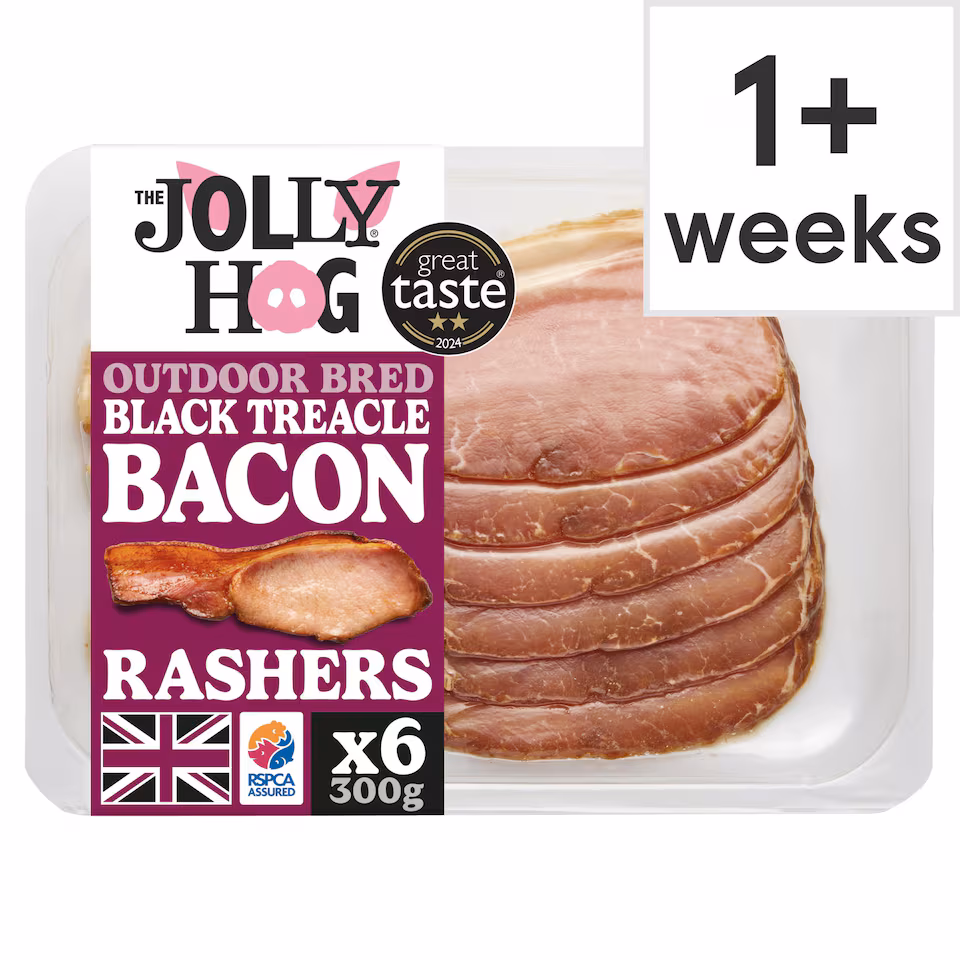 The Jolly Hog Smoked Black Treacle Back Bacon Rashers 300g