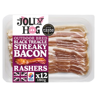 The Jolly Hog Black Treacle Smoked Streaky Bacon Rashers