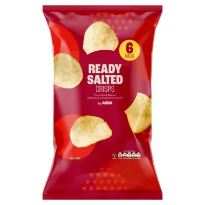 ASDA Ready Salted Crisps 6 x 25g (150g)