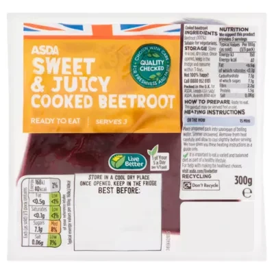 ASDA Sweet & Juicy Cooked Beetroot 300g