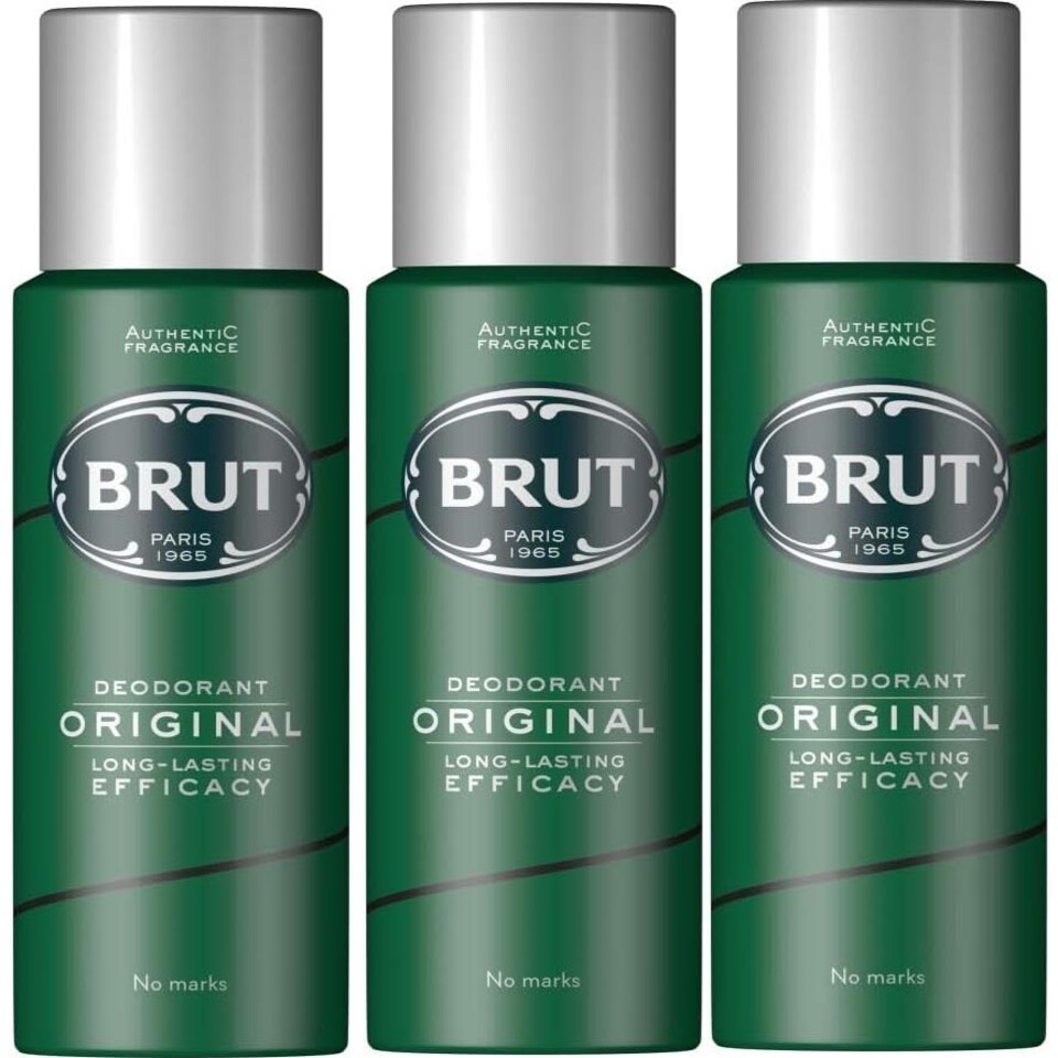 Brut Original Mens Gents Deodorant Body Spray 200ml 3 Pack