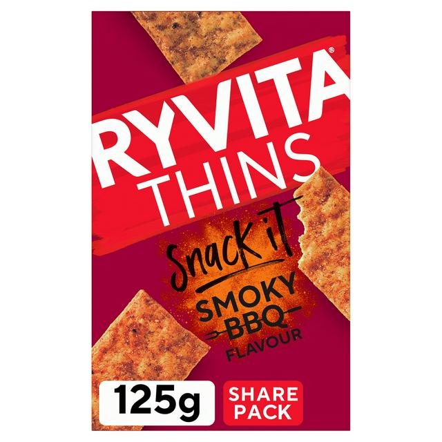 Ryvita Snack It Thins Smoky BBQ Flatbread Snacks 125g