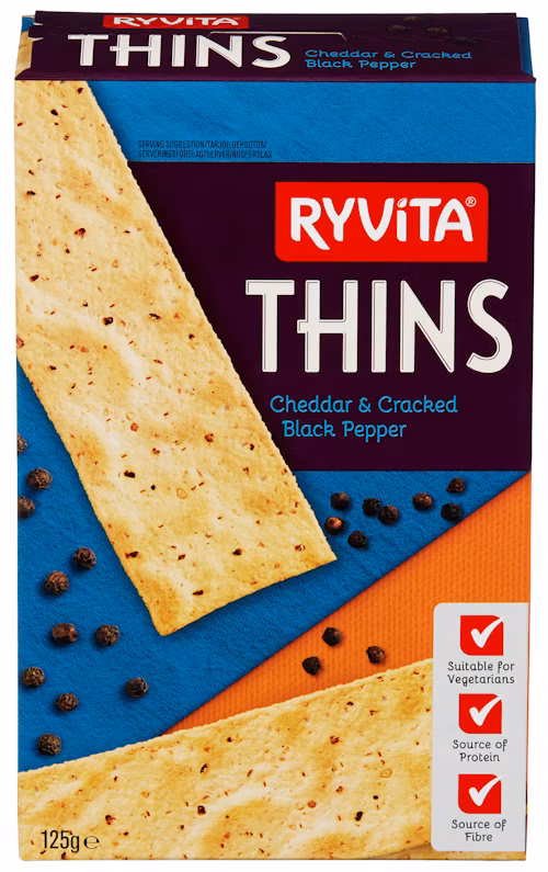 Thins Cheddar & Cracked Pepper 125 g
