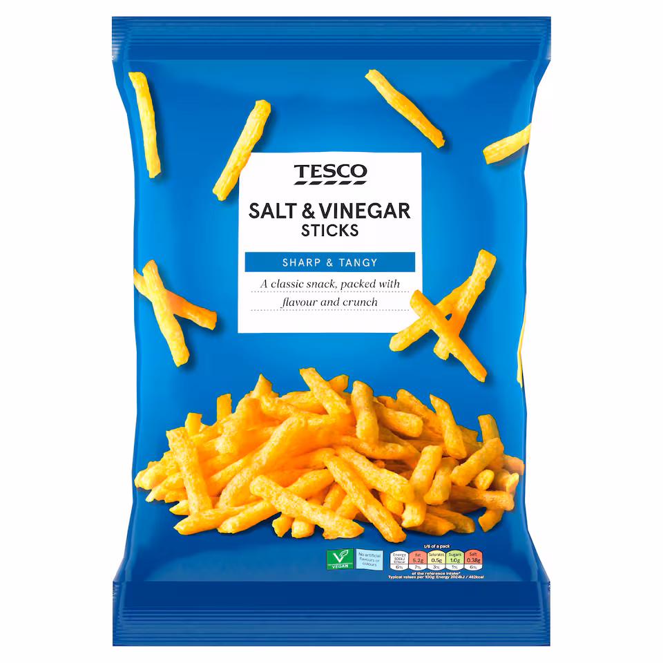 Tesco Salt & Vinegar Sticks 150G