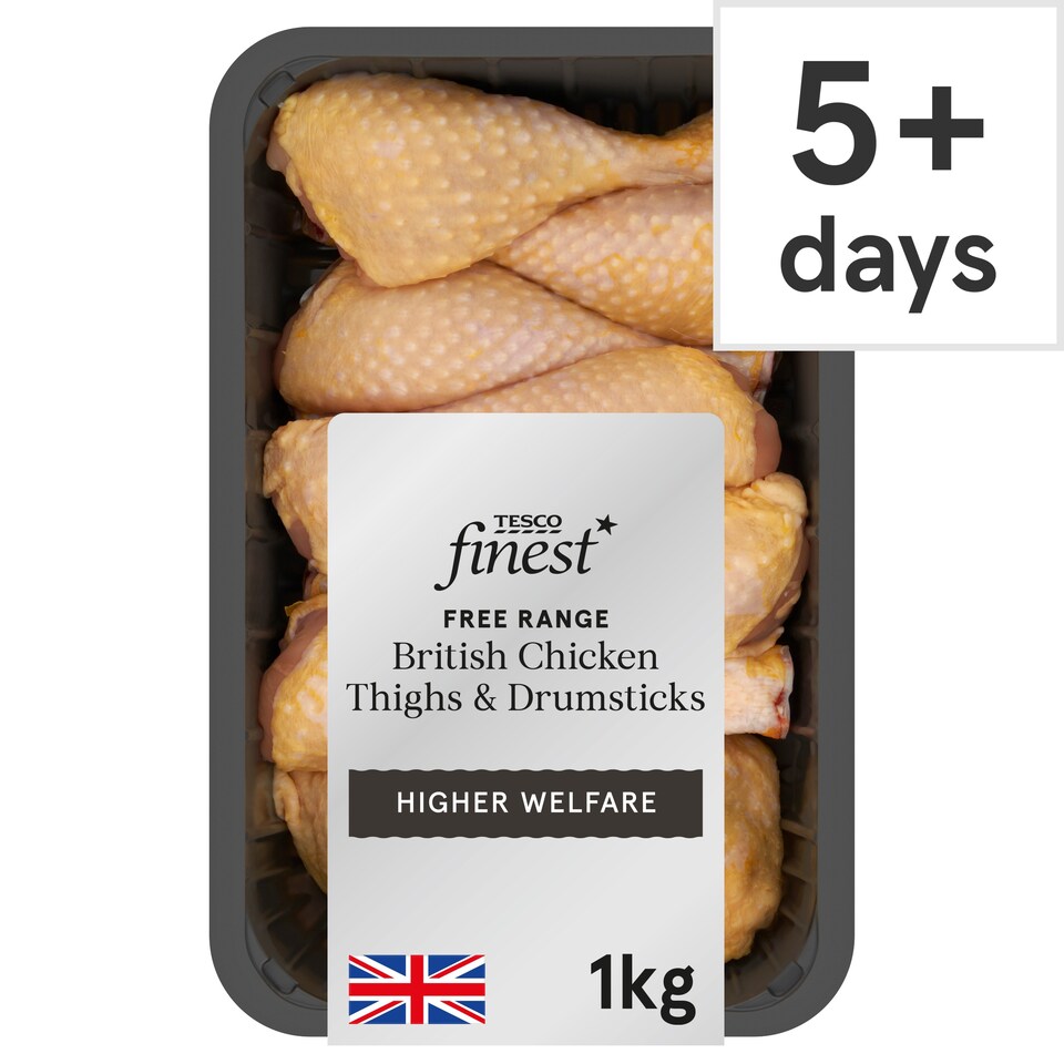 Tesco Finest British Free-Range Corn-Fed Chicken Thighs & Drumsticks 1kg