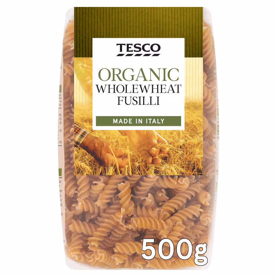 Tesco Organic Whole Wheat Fusilli 500G