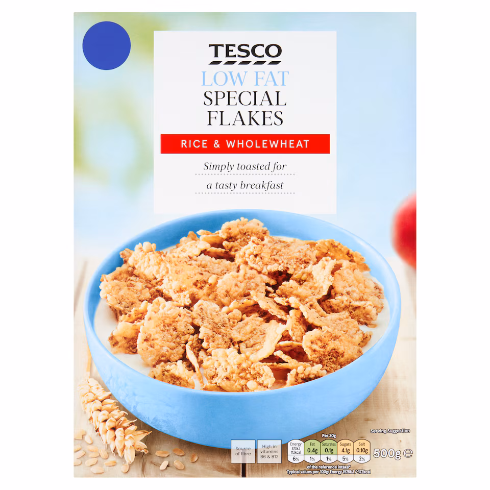 Tesco Low Fat Special Flakes Cereal 500G