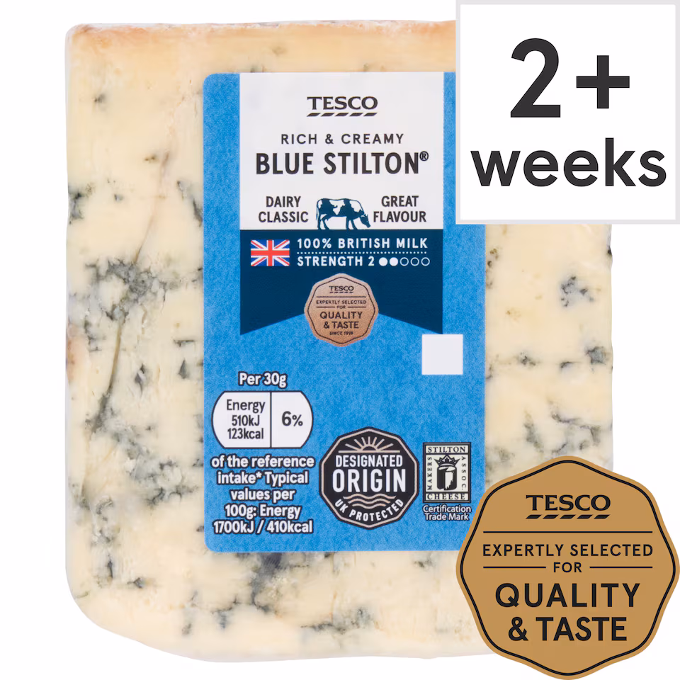 Tesco British Blue Stilton Cheese 220 G