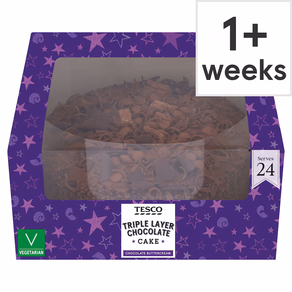 Tesco Triple Layer Chocolate Cake 24 Servings