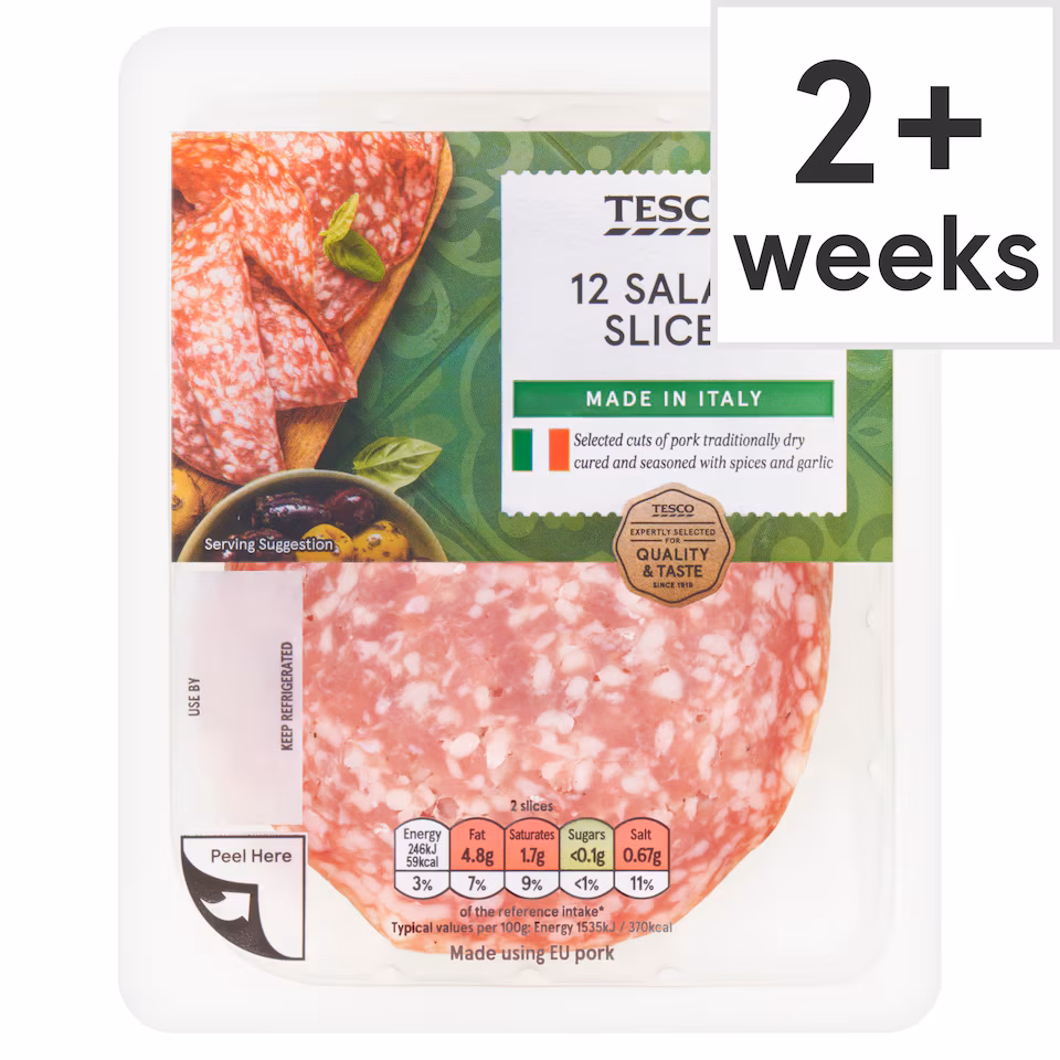 Tesco Salami Slices 12 Pack 100g