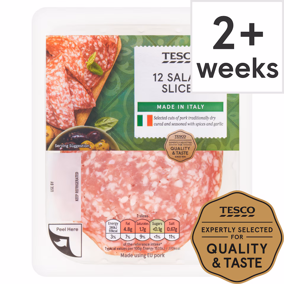 Tesco Salami Slices 12 Pack 100g