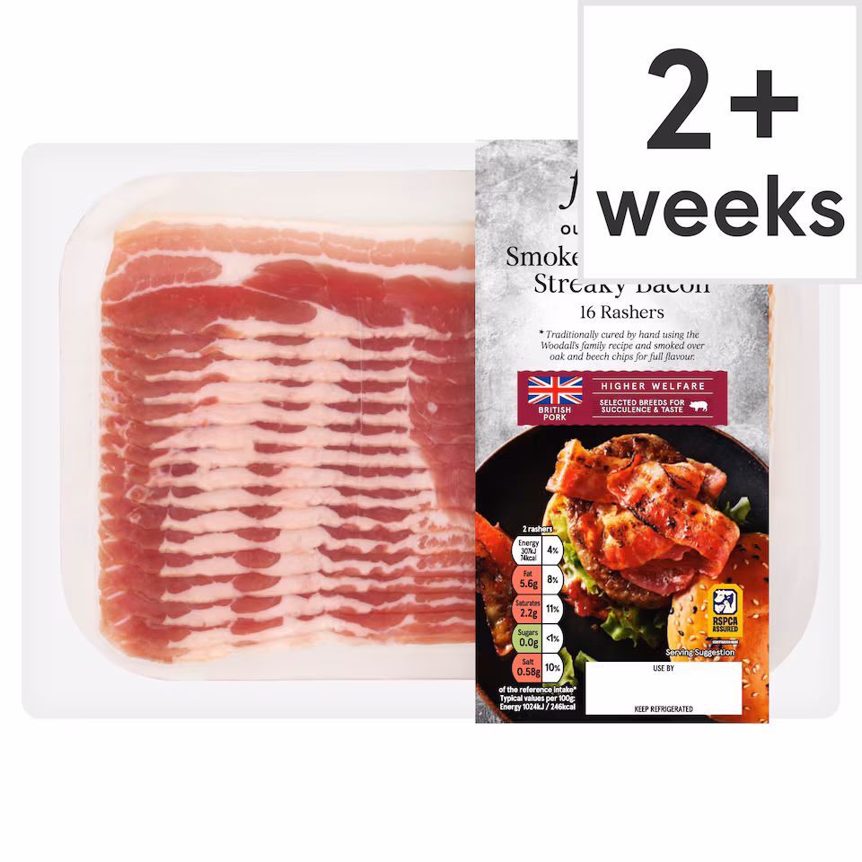 Tesco Finest Smoked Dry Cure Streaky Bacon 240G
