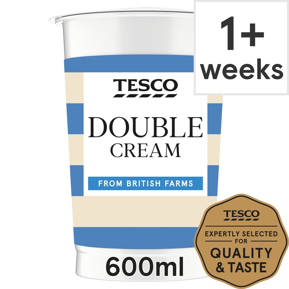 Tesco British Double Cream 600Ml
