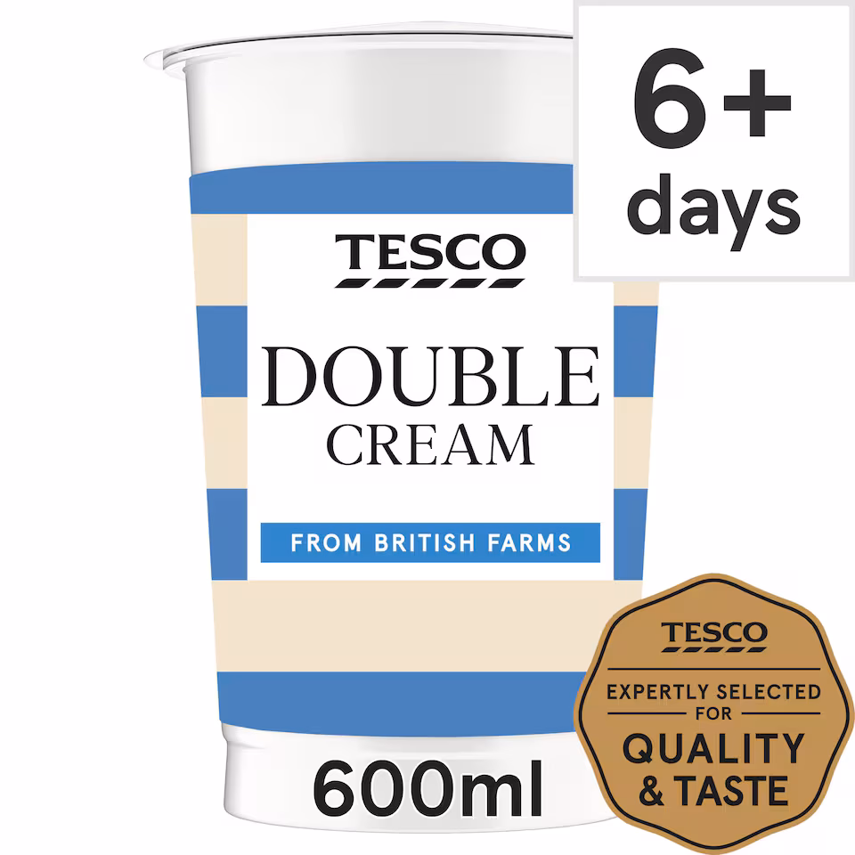 Tesco British Double Cream 600Ml