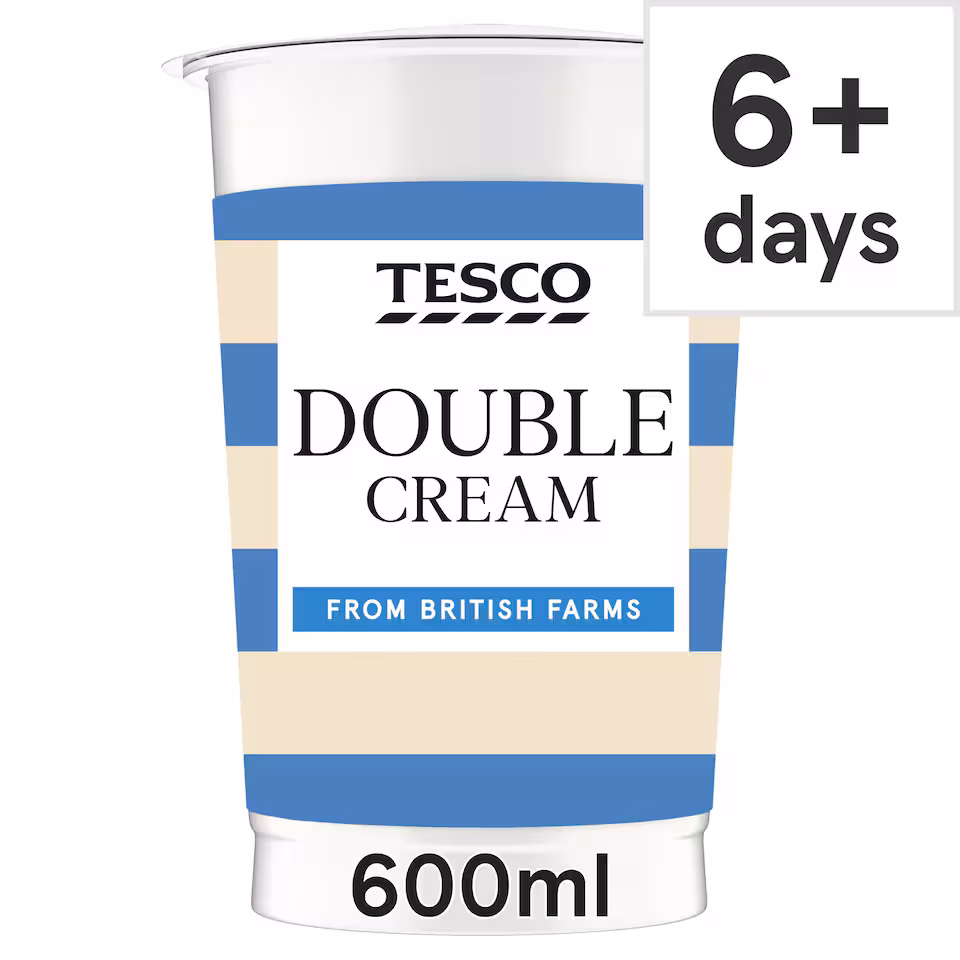 Tesco British Double Cream 600Ml