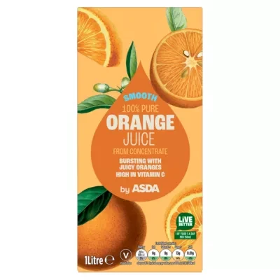 ASDA Asda Smooth Orange Juice from Concentrate 1 Litre 4 Pack