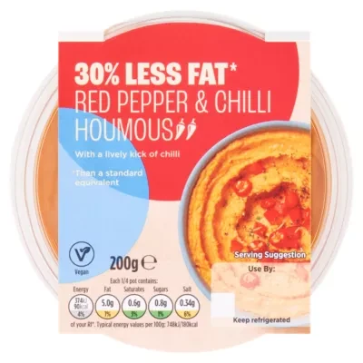 ASDA 30% Less Fat Red Pepper & Chilli Houmous 200g