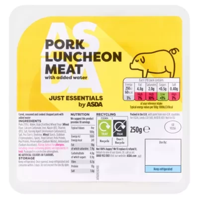 JUST ESSENTIALS by ASDA Pork Luncheon Meat Slices