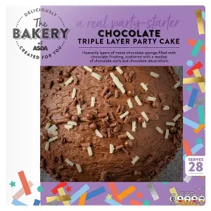 The BAKERY at ASDA Chocolate Triple Layer Party Cake