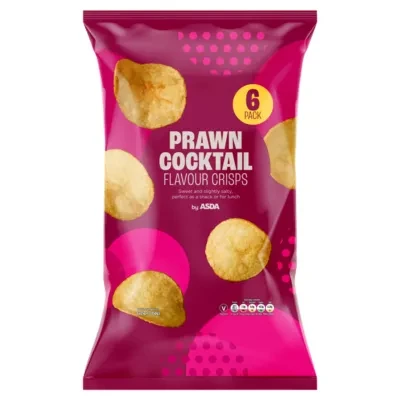 ASDA Prawn Cocktail Flavour Crisps 6 x 25g (150g)