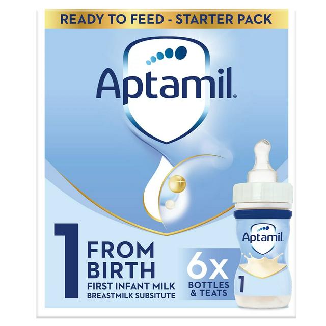 Aptamil 1 First Infant Baby Milk Formula Liquid Starter Pack From Birth Ready To Feed 6x70ml