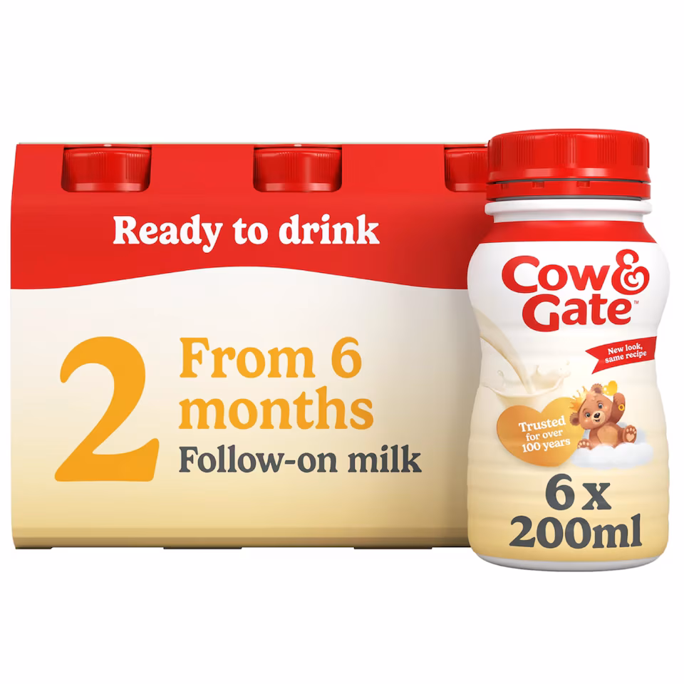 Cow & Gate Follow-On Milk From 6 Months Ready to Drink Multipack 6 x 200ml