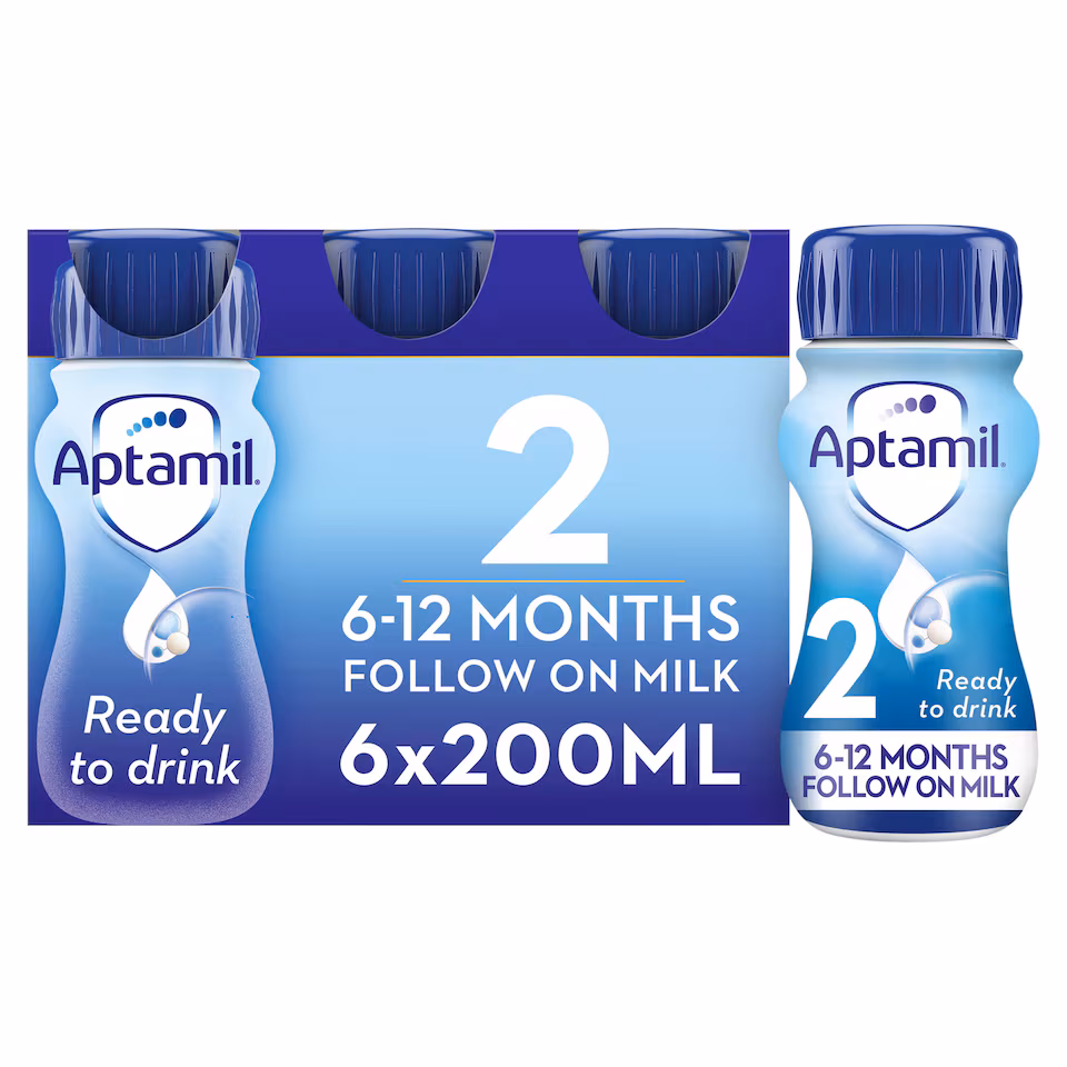 Aptamil 2 Follow On Milk Ready to Drink 6-12 Months 6 x 200ml