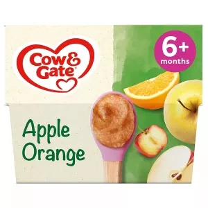 Cow & Gate Apple Orange & Acerola Baby Food Fruit Pot , 6+ Months, 4x100g