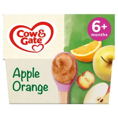 Cow & Gate Apple Orange & Acerola Baby Food Fruit Pot , 6+ Months, 4x100g