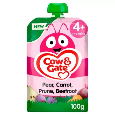 Cow & Gate Fruit Pouch Pear Carrot Prune & Beetroot Baby Food Snack, 6+ Months, 100g
