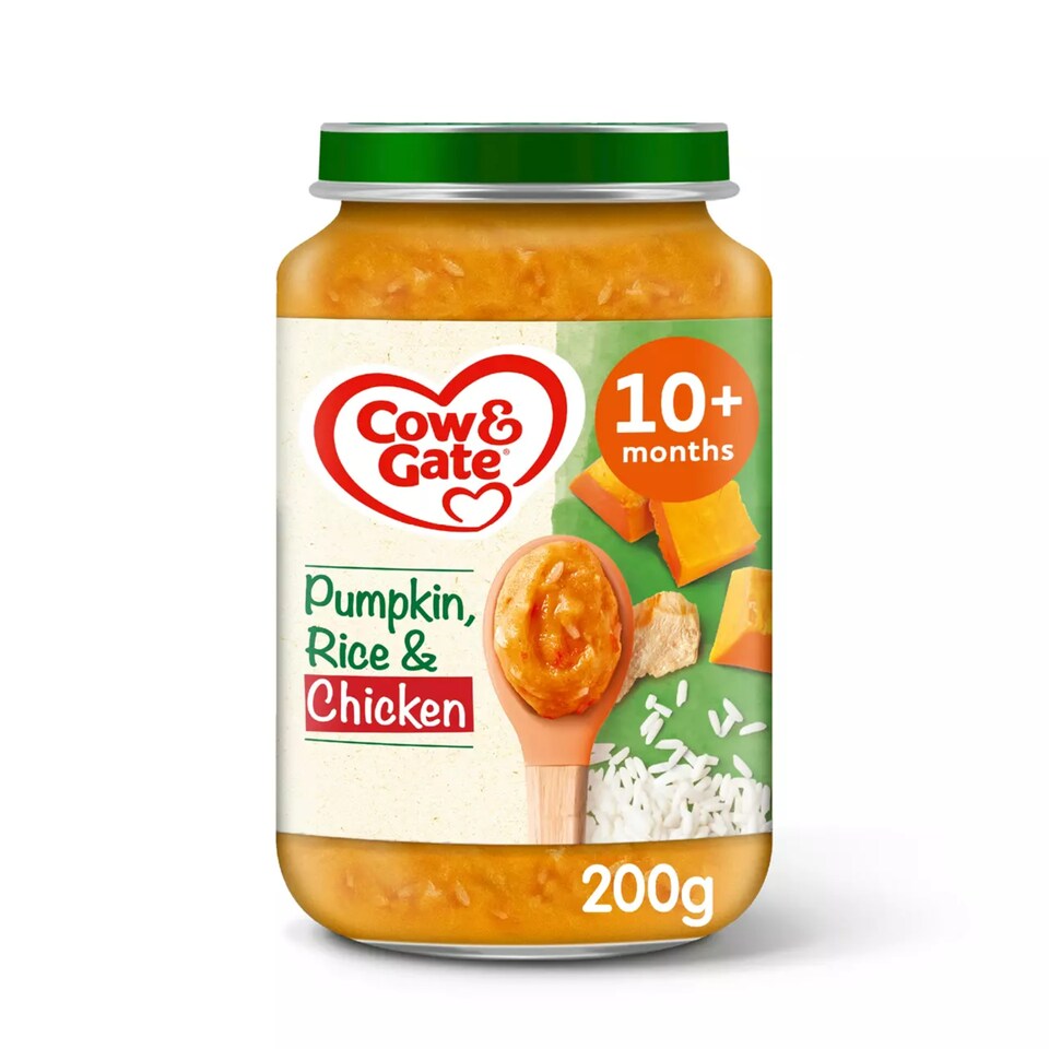 Cow & Gate Pumpkin Chicken & Rice Baby Food Meal Jar 10+ Months 200g