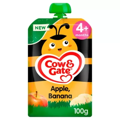 Cow & Gate Fruit Pouch Apple & Banana Baby Food Snack, 6+ Months, 100g