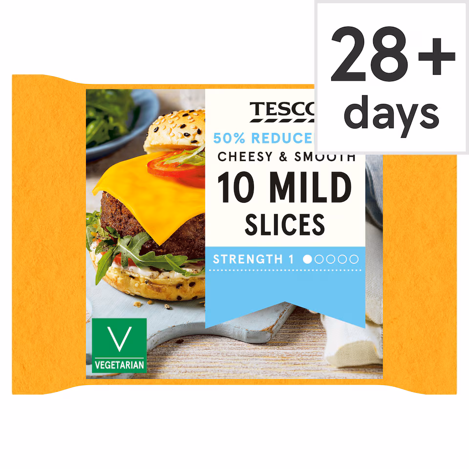Tesco 10 Reduced Fat Mild Slices 200G