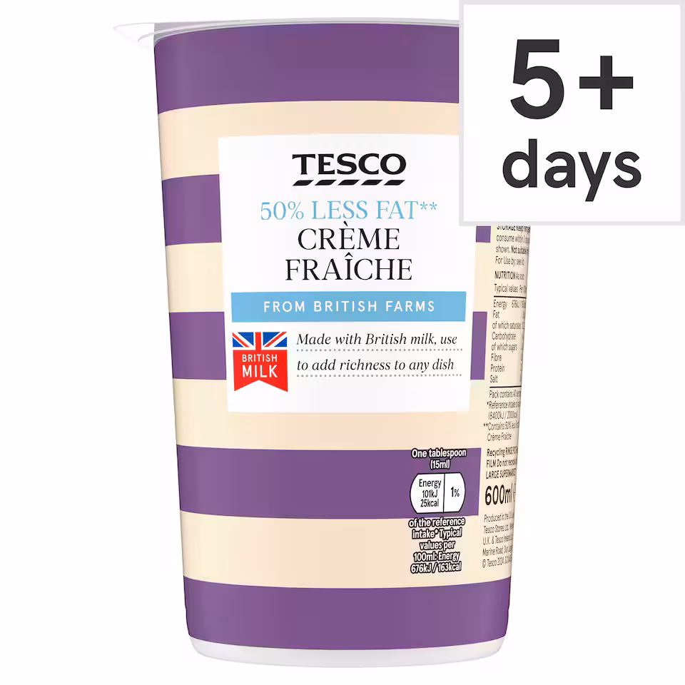 Tesco 50% Less Fat Creme Fraiche 600Ml