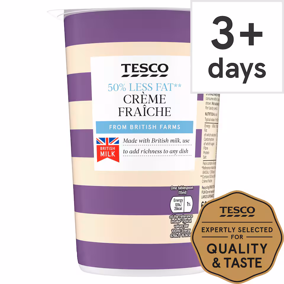 Tesco 50% Less Fat Creme Fraiche 600Ml