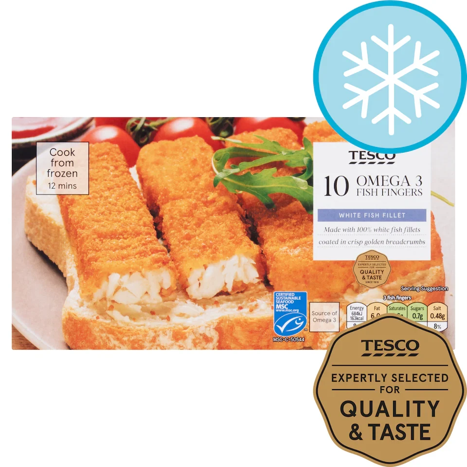 Tesco Omega 3 Fish Fingers 10 Pack 300g